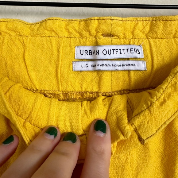 Urban Outfitters Linen Yellow High Rise Cargo Joggers - Picture 2 of 10